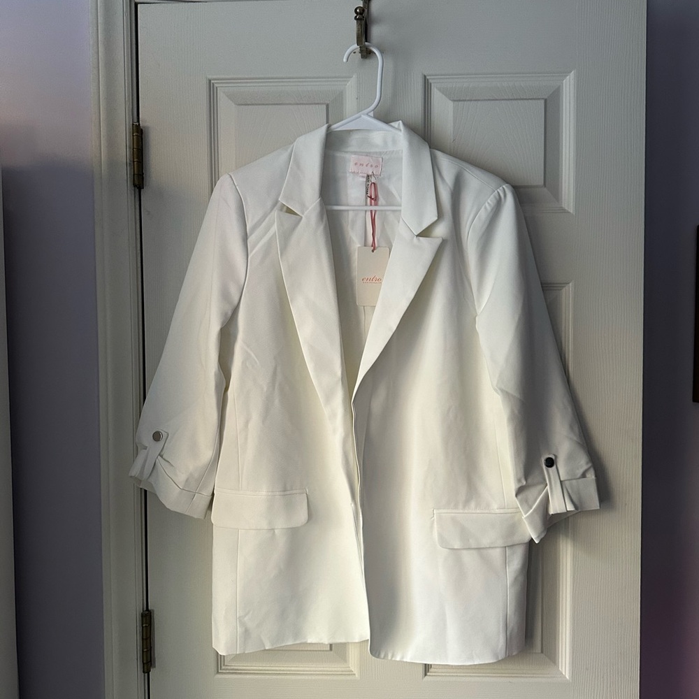Elegant White Women's Blazer